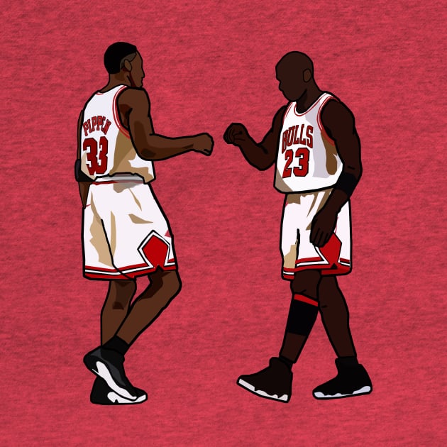 Michael Jordan And Scottie Pippen Throwback Chicago Bulls NBA by xavierjfong